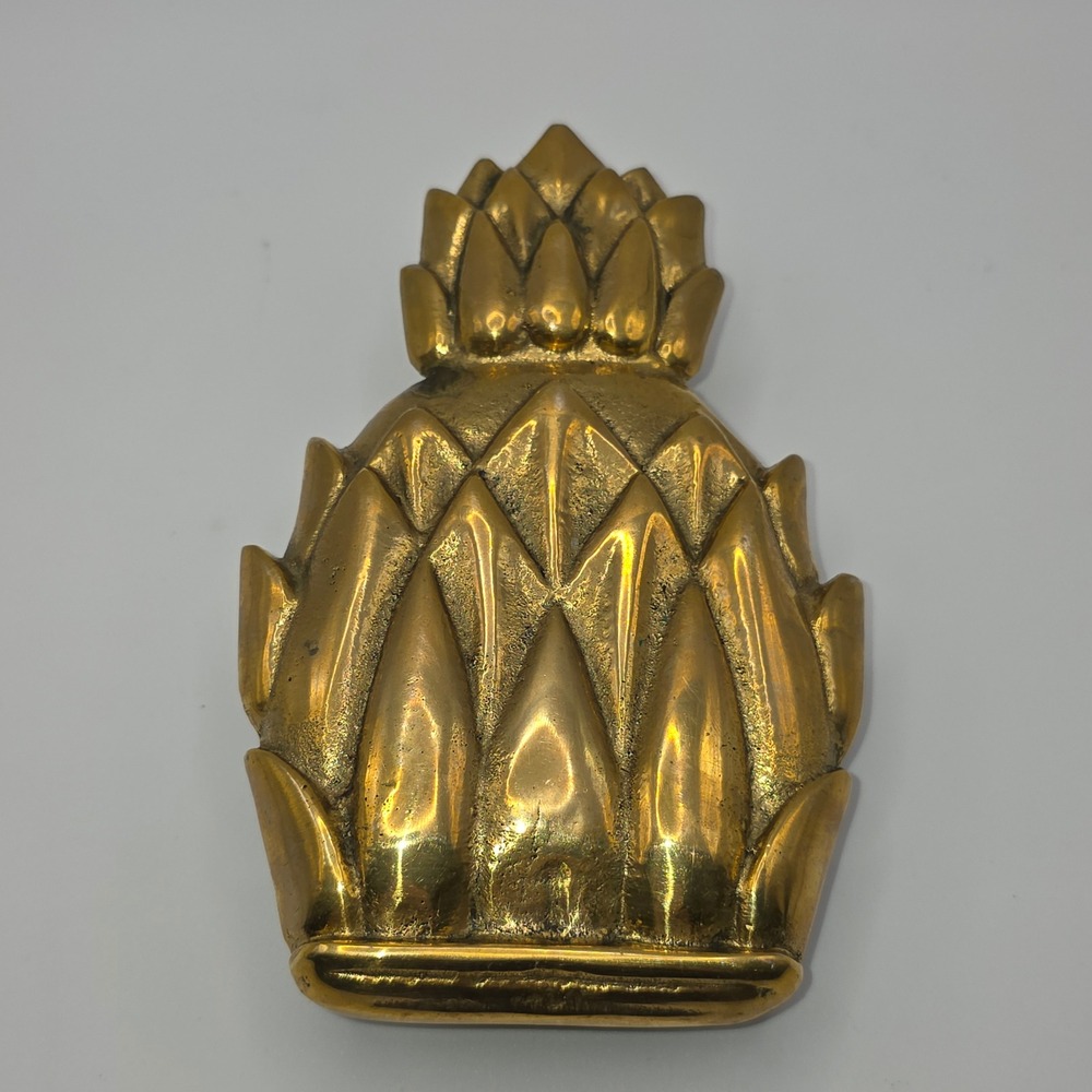 Vintage Solid Brass Pineapple Door Knocker Polished Gold Hospitality Decor 6in‎